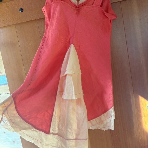 Coral Boo Radley Ruffled Linen Dress - Picture 3 of 8